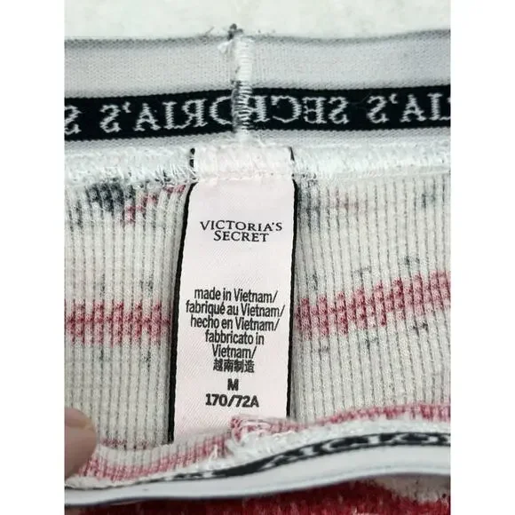 Victorias Secret Womens Medium Fireside Thermal Pajama Set Red Fair Isle - Picture 3 of 12